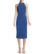 Sleeveless Halter-neck Stretch-crepe Mid-calf