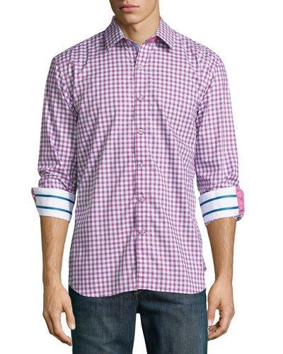Craft Gingham Long-sleeve Shirt, Raspberry