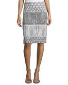 Yvette Printed Wool Skirt, Rock/multi