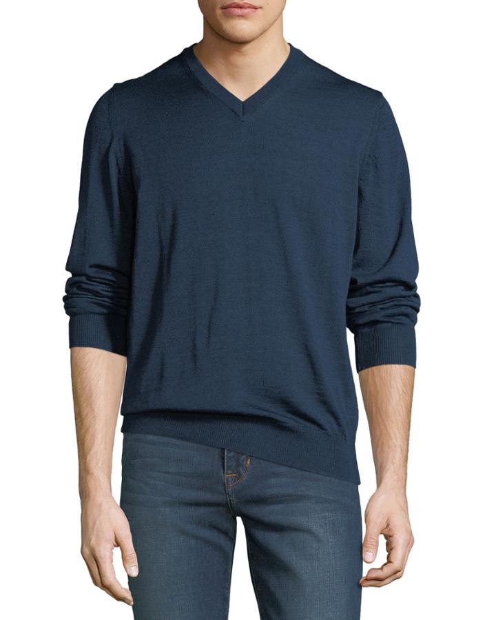 Men's V-neck Long-sleeve