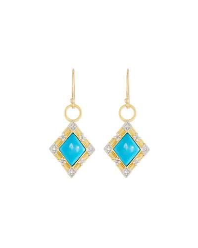 Lisse 18k Dangle/drop Earrings With Turquoise
