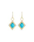 Lisse 18k Dangle/drop Earrings With Turquoise