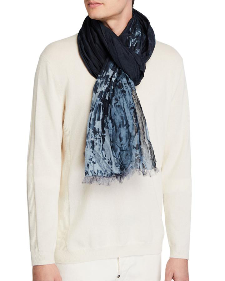 Ombre Star-print Scarf,