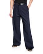 Men's Wide-leg Cotton Trousers