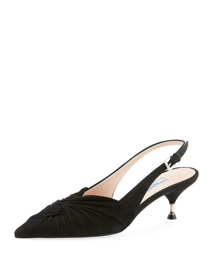 Suede Twist 55mm Slingback Pumps