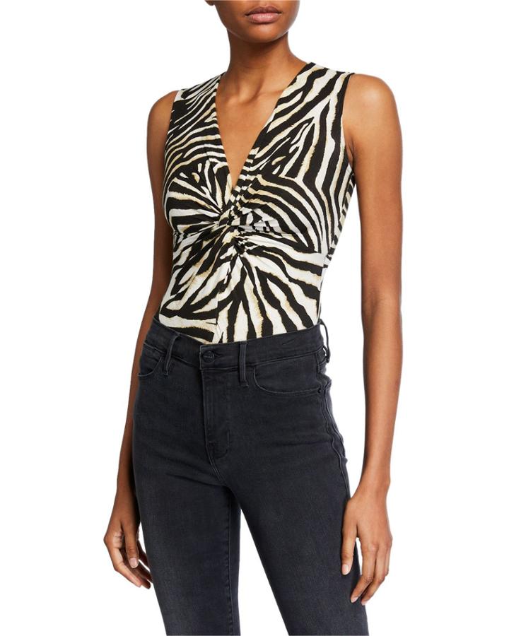 Zebra-print Bodysuit