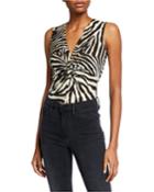 Zebra-print Bodysuit