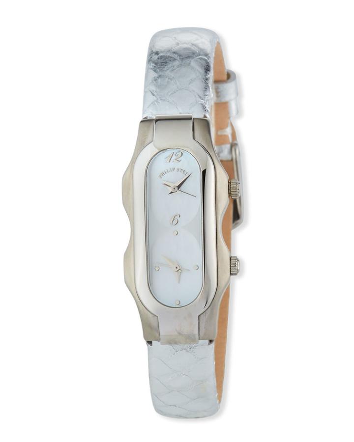 Stainless Steel Mini Signature Watch, Mother-of-pearl/silver