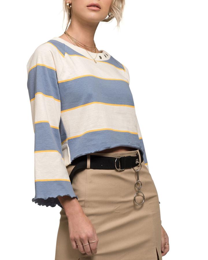 Back Waist Tie Wide-sleeve Pullover Top