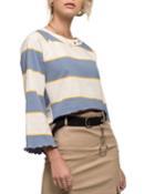 Back Waist Tie Wide-sleeve Pullover Top