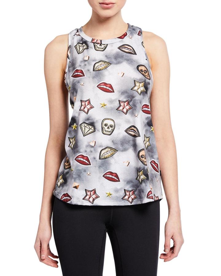 Sleeveless Printed Racerback Tank
