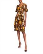 Flutter-sleeve Matte Jersey Dress