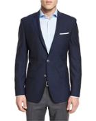 Hutson Grid Two-button Sport Coat, Bright Blue/navy