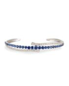 18k White Gold Blue Sapphire & Diamond Bracelet