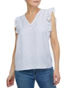 V-neck Top W/ Ruffles