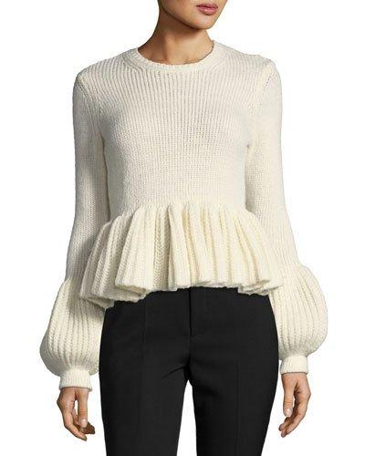 Peplum Wool-silk Blend