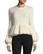 Peplum Wool-silk Blend