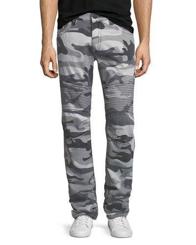 Slim Camouflage Moto-style Pants