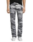 Slim Camouflage Moto-style Pants