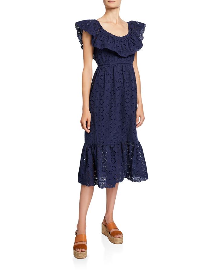 Smocked Eyelet Ruffle