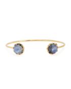 Lana 14k Ultra Echo Labradorite Bangle Bracelet, Women's, Yellow Gol