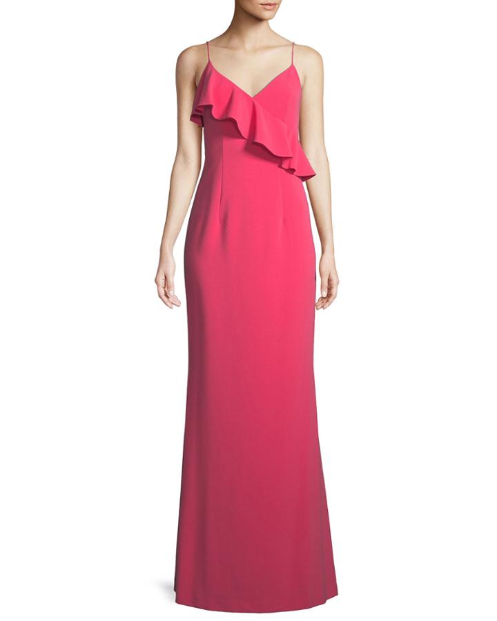 Calia Sleeveless Ponte Ruffle Gown