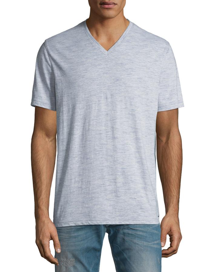 Men's Heathered V-neck Tee