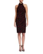 Sammie Zebra-print Halter Dress