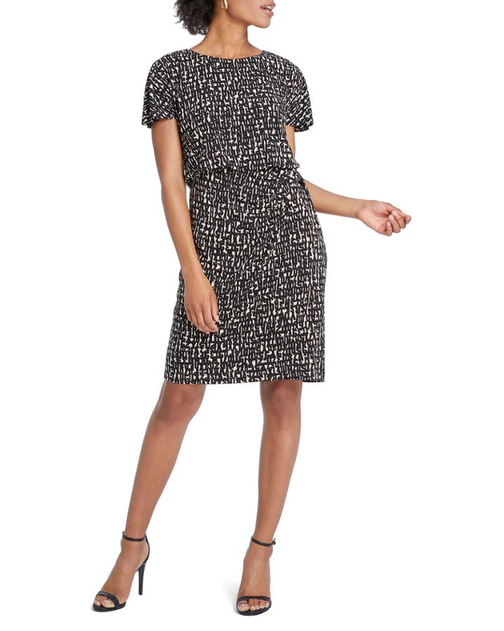 Plus Size Letterpress Short-sleeve Dress