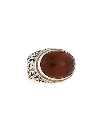 East-west Oval Cognac Topaz Serpent Cocktail Ring