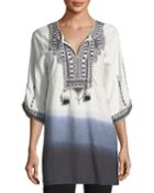 Aria Embroidered Tie-dye Tunic