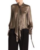 Royce Shimmery Tie-neck Top