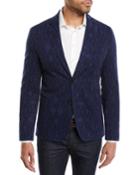 Men's Carpet-jacquard Cotton Two-button Blazer