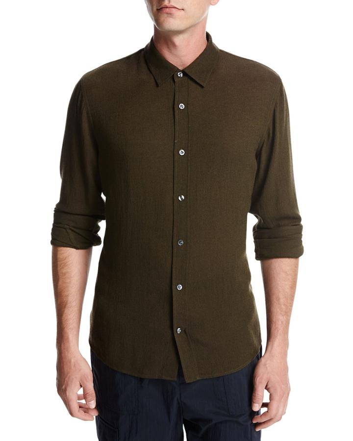 Viscose-wool Button-front