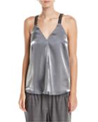V-neck Grosgrain-strap