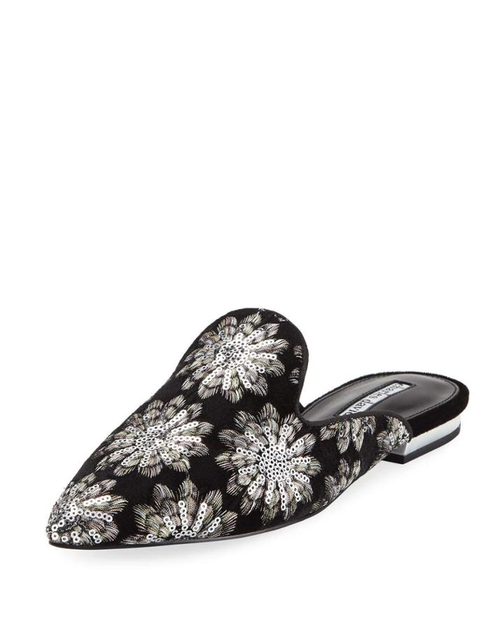 Willis Pointed Embroidered Velvet