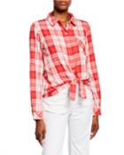 Hayley Plaid Tie-front
