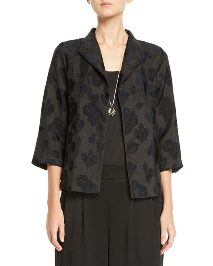 Botanical Jacquard 3/4-sleeve Jacket
