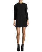 Long-sleeve Shift Dress, Black