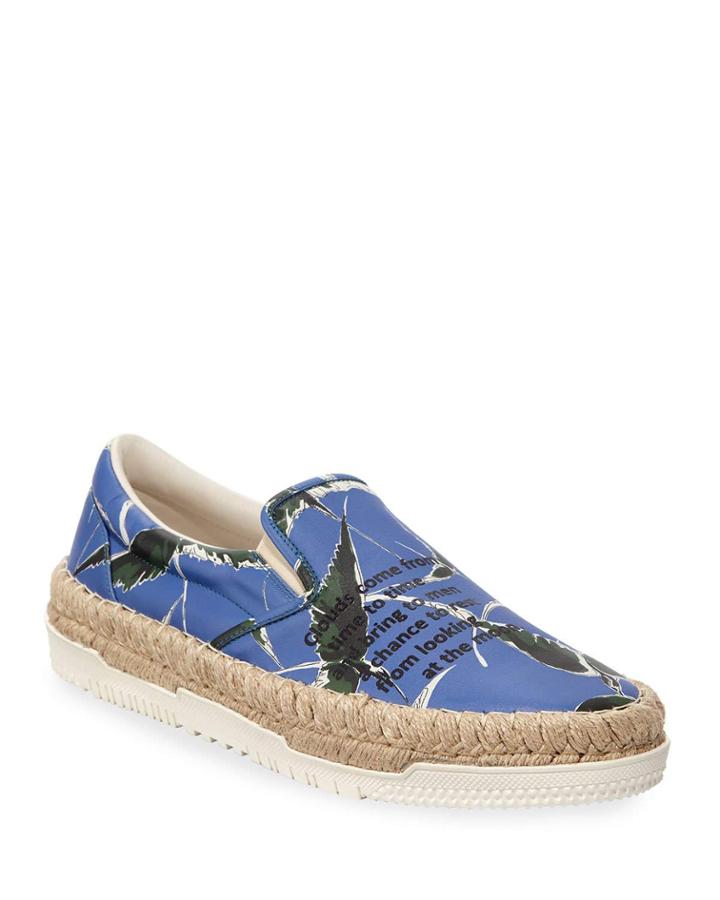 Men's Printed Leather Espadrille