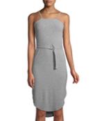 High-neck Heather Ribbed Dress