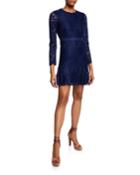 Rubi Bracelet-sleeve Lace Mini Cocktail Dress