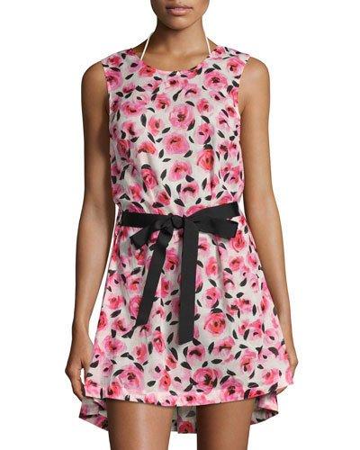 Bay Of Roses Printed Coverup Dress