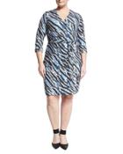 Geo-print Wrap-front Dress,