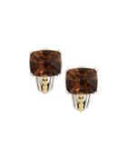 Prism Smoky Quartz Half-hoop Earrings