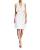 Trench Button-front Sleeveless Dress