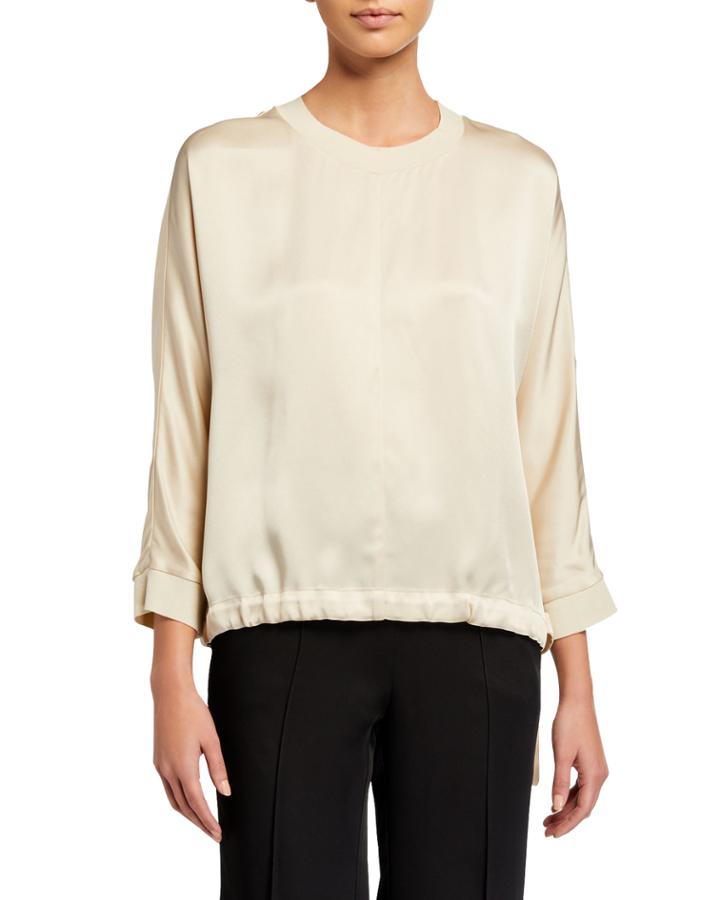 Drawstring-hem Blouse
