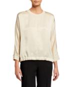 Drawstring-hem Blouse
