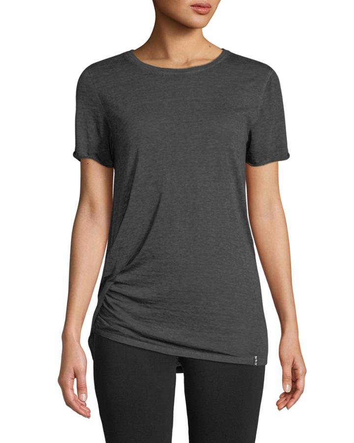Twisted Pick-up Ruched Short-sleeve Tee