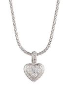 Classic Chain White Sapphire Heart Pendant Necklace